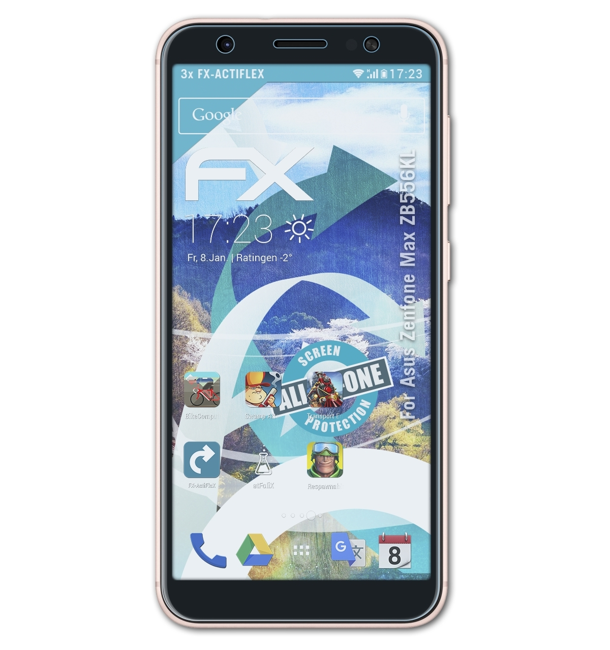 (ZB556KL)) 3x ATFOLIX FX-ActiFleX Max Asus Displayschutz(für Zenfone