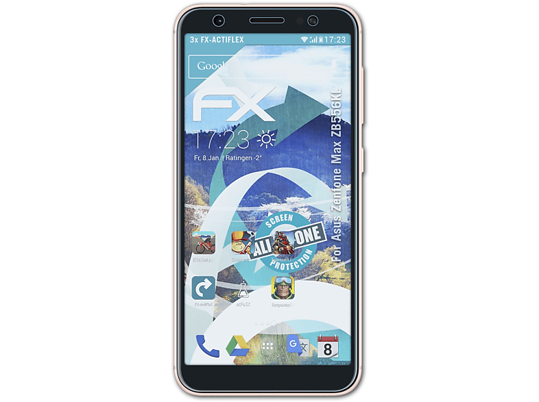 Asus ATFOLIX 3x Displayschutz(für Zenfone Max (ZB556KL)) FX-ActiFleX