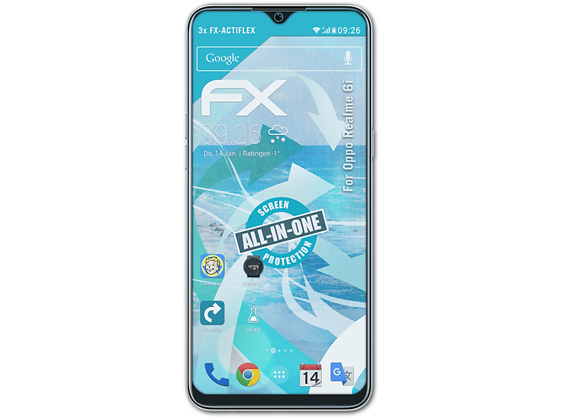 ATFOLIX 3x FX-ActiFleX Displayschutz(für Oppo Realme 6i)