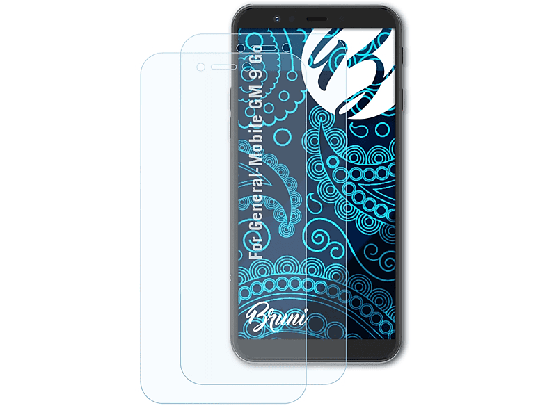 BRUNI 2x Basics-Clear 9 General-Mobile Go) GM Schutzfolie(für