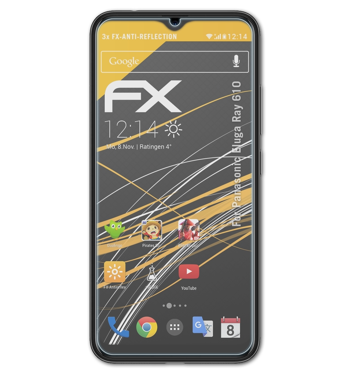 ATFOLIX 3x Panasonic FX-Antireflex Ray Displayschutz(für 610) Eluga
