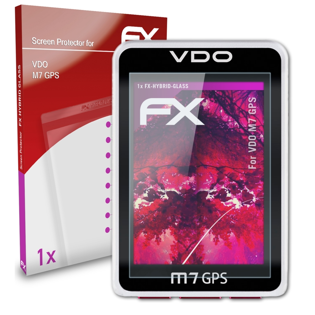 ATFOLIX VDO Schutzglas(für GPS) M7 FX-Hybrid-Glass