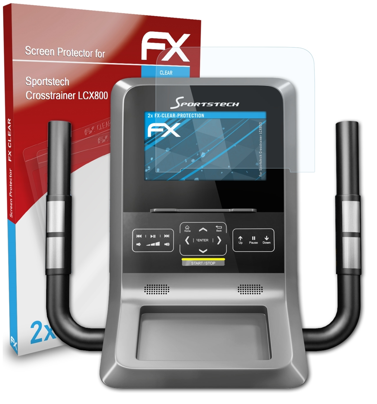 Sportstech 2x Crosstrainer ATFOLIX LCX800) FX-Clear Displayschutz(für