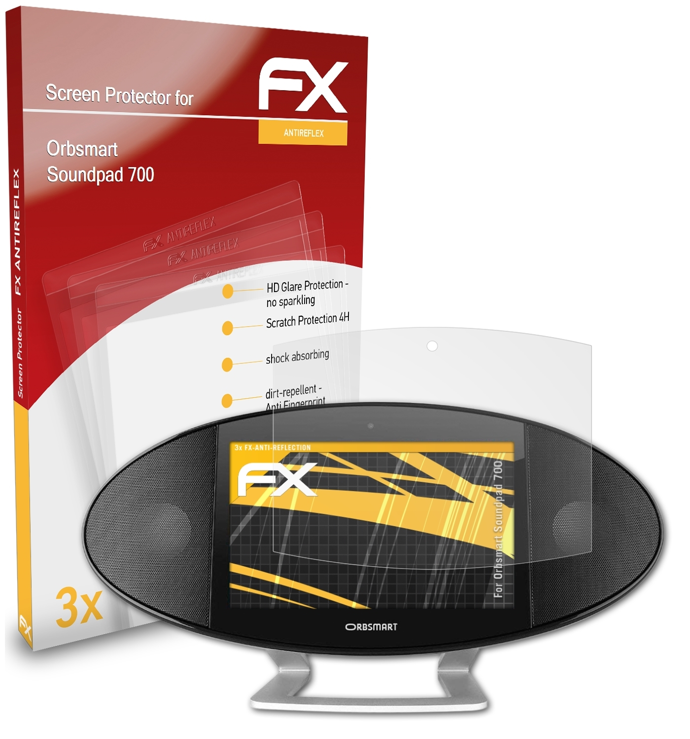 ATFOLIX 3x FX-Antireflex Displayschutz(für Orbsmart 700) Soundpad