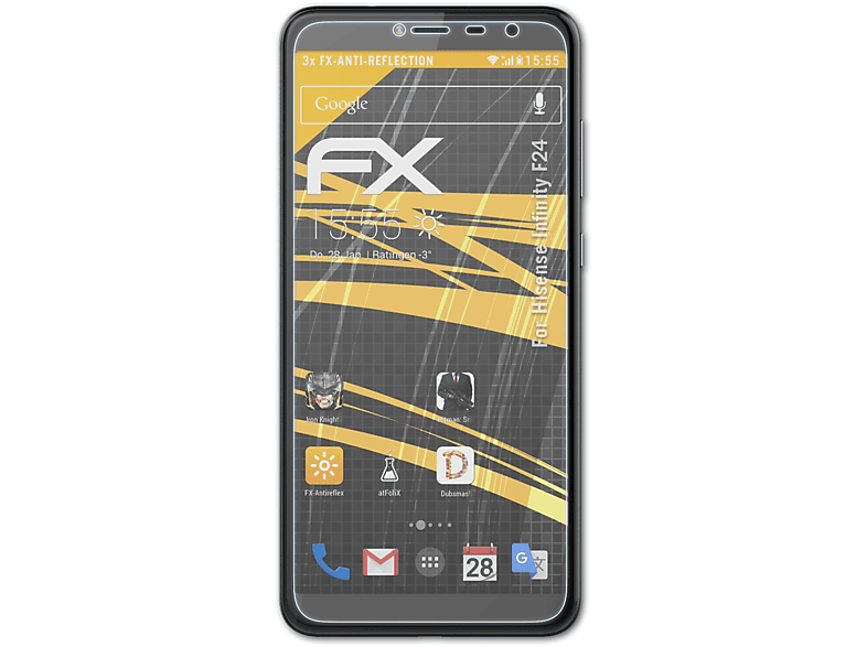 ATFOLIX 3x FX-Antireflex Displayschutz(für Hisense F24) Infinity