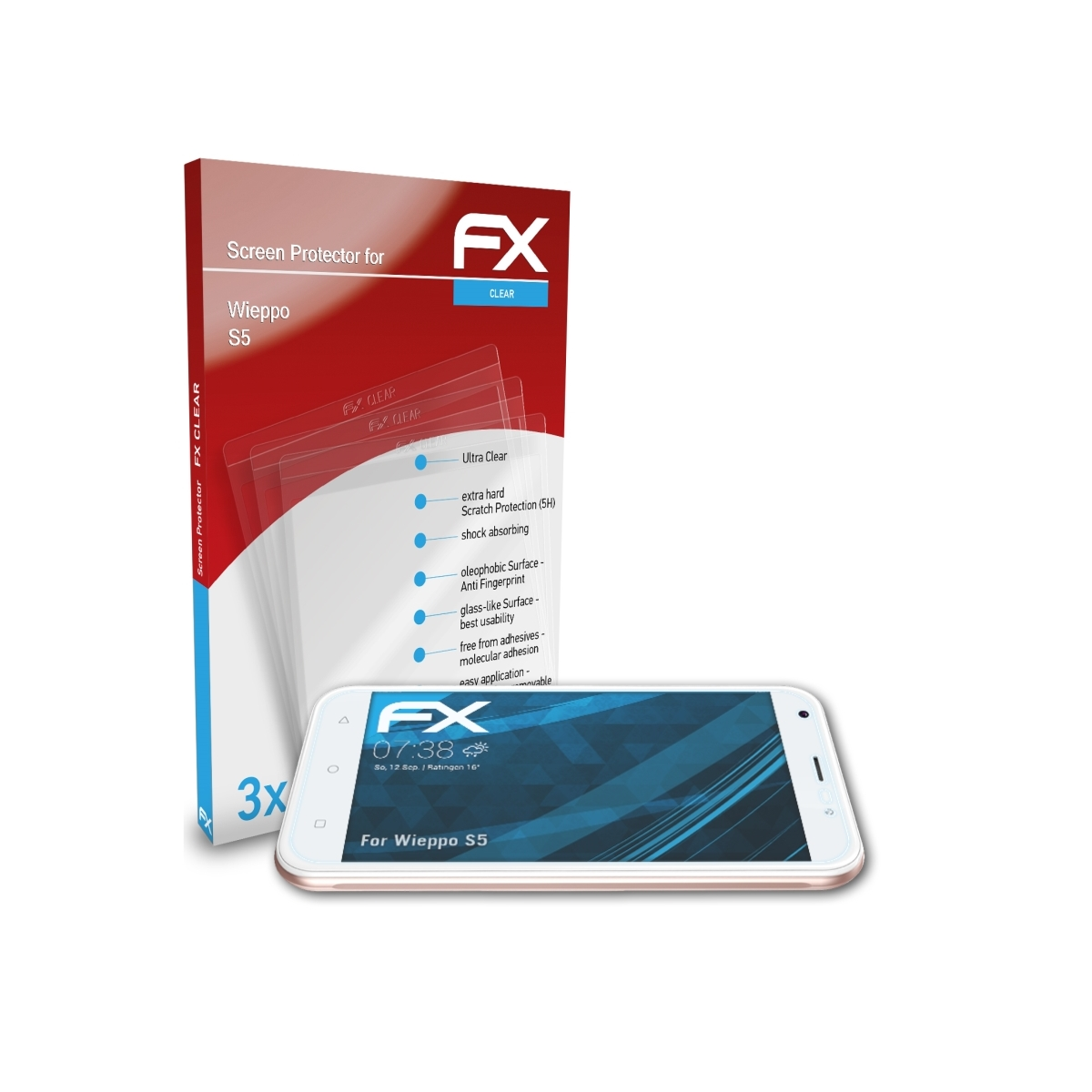 3x Wieppo FX-Clear ATFOLIX Displayschutz(für S5)