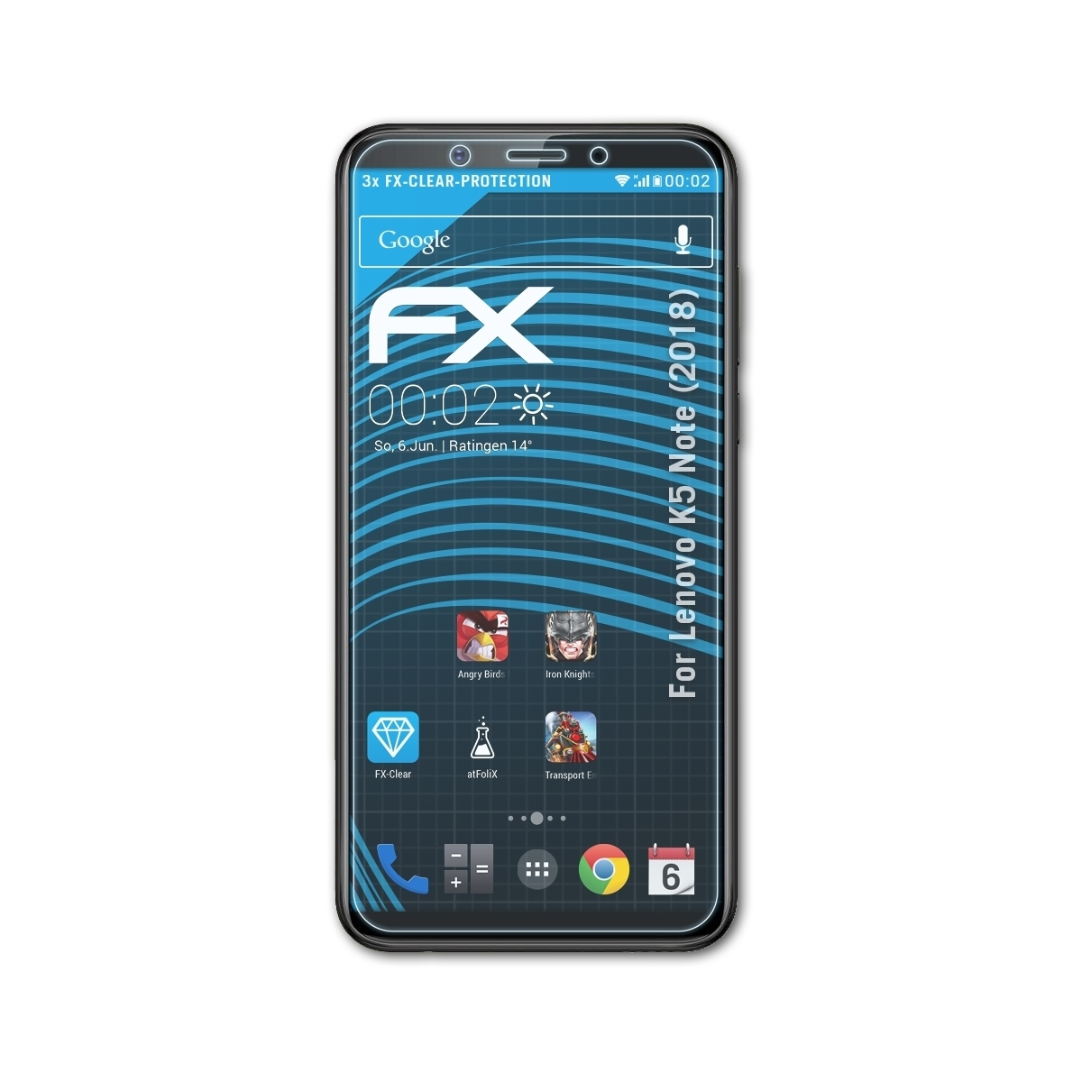 ATFOLIX 3x FX-Clear Displayschutz(für Lenovo K5 Note (2018))