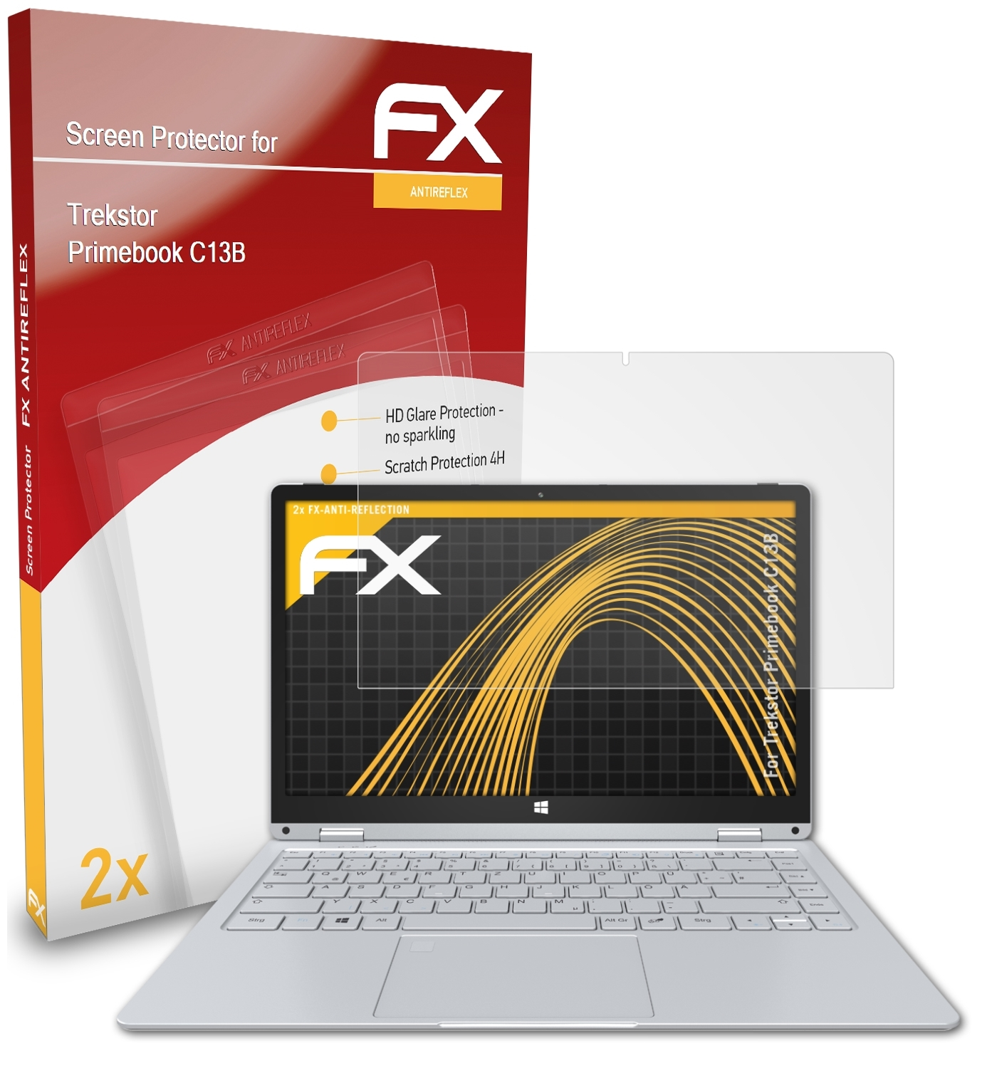 ATFOLIX 2x FX-Antireflex Displayschutz(für C13B) Primebook Trekstor