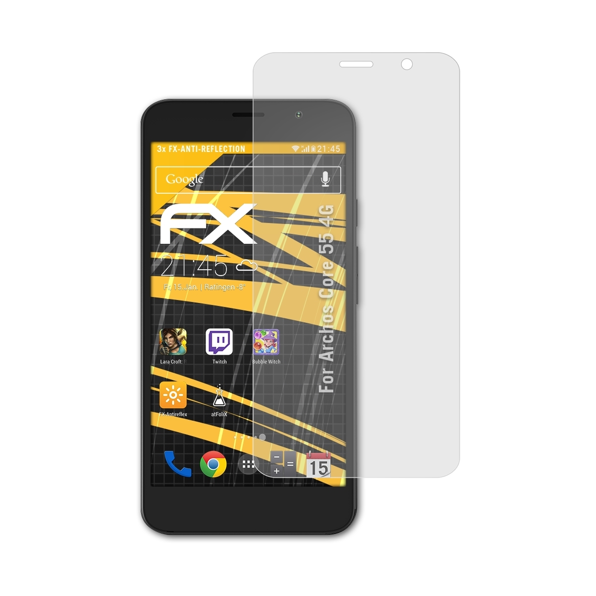 ATFOLIX 3x FX-Antireflex Displayschutz(für Archos Core 55 4G)