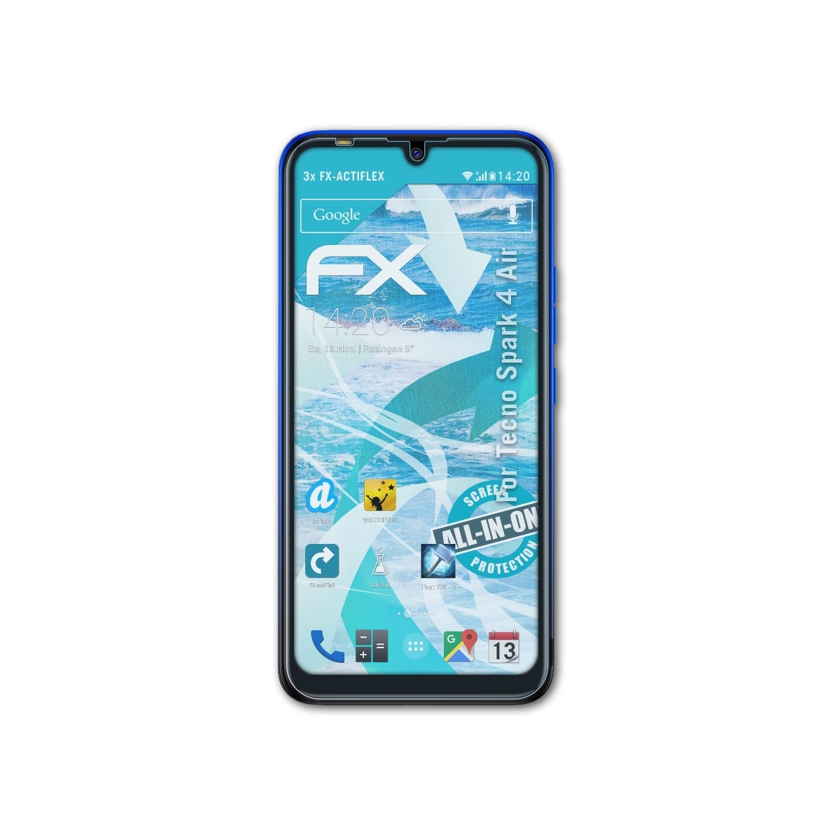 Displayschutz(für Spark 4 Air) FX-ActiFleX 3x ATFOLIX Tecno
