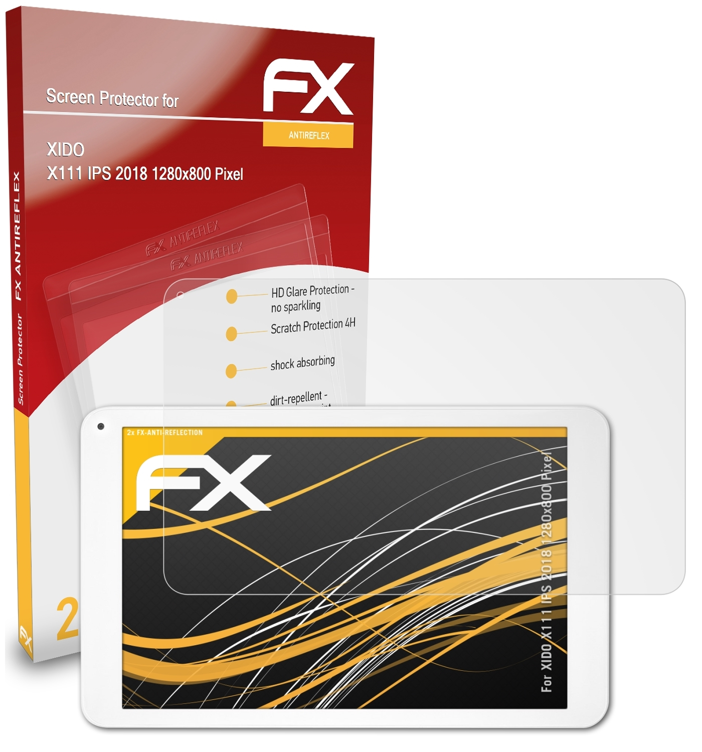 ATFOLIX 2x XIDO IPS X111 2018 Pixel)) FX-Antireflex Displayschutz(für (1280x800