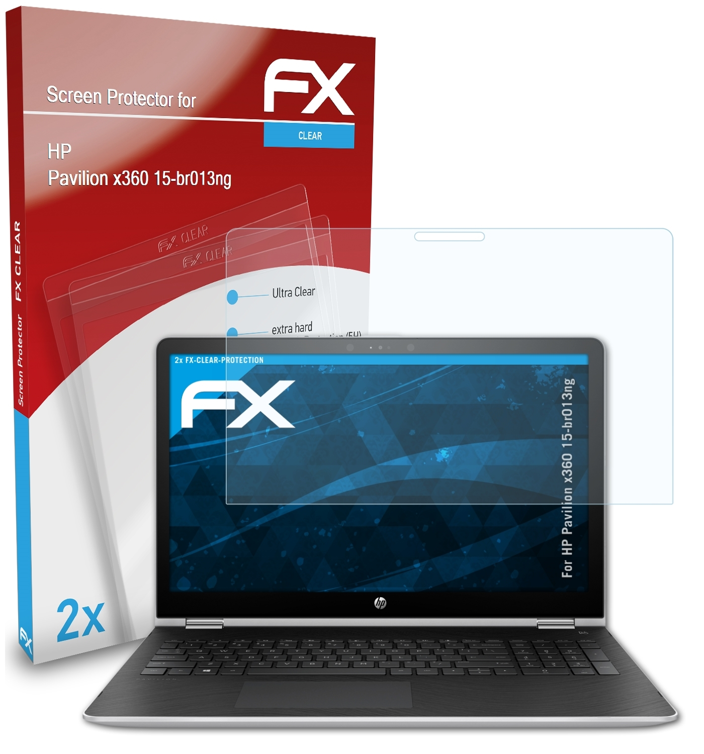 15-br013ng) x360 ATFOLIX HP 2x Pavilion FX-Clear Displayschutz(für