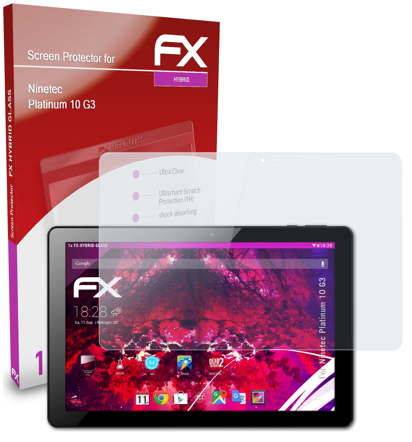 Platinum ATFOLIX G3) 10 Schutzglas(für FX-Hybrid-Glass Ninetec