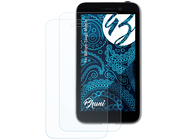 BRUNI 2x Basics-Clear Schutzfolie(für Bittium Tough Mobile)
