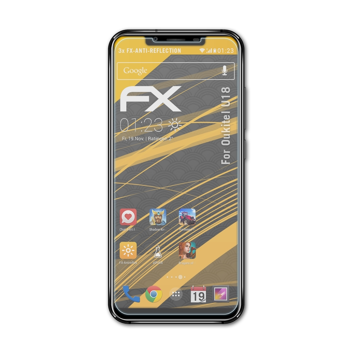 FX-Antireflex 3x U18) Displayschutz(für Oukitel ATFOLIX