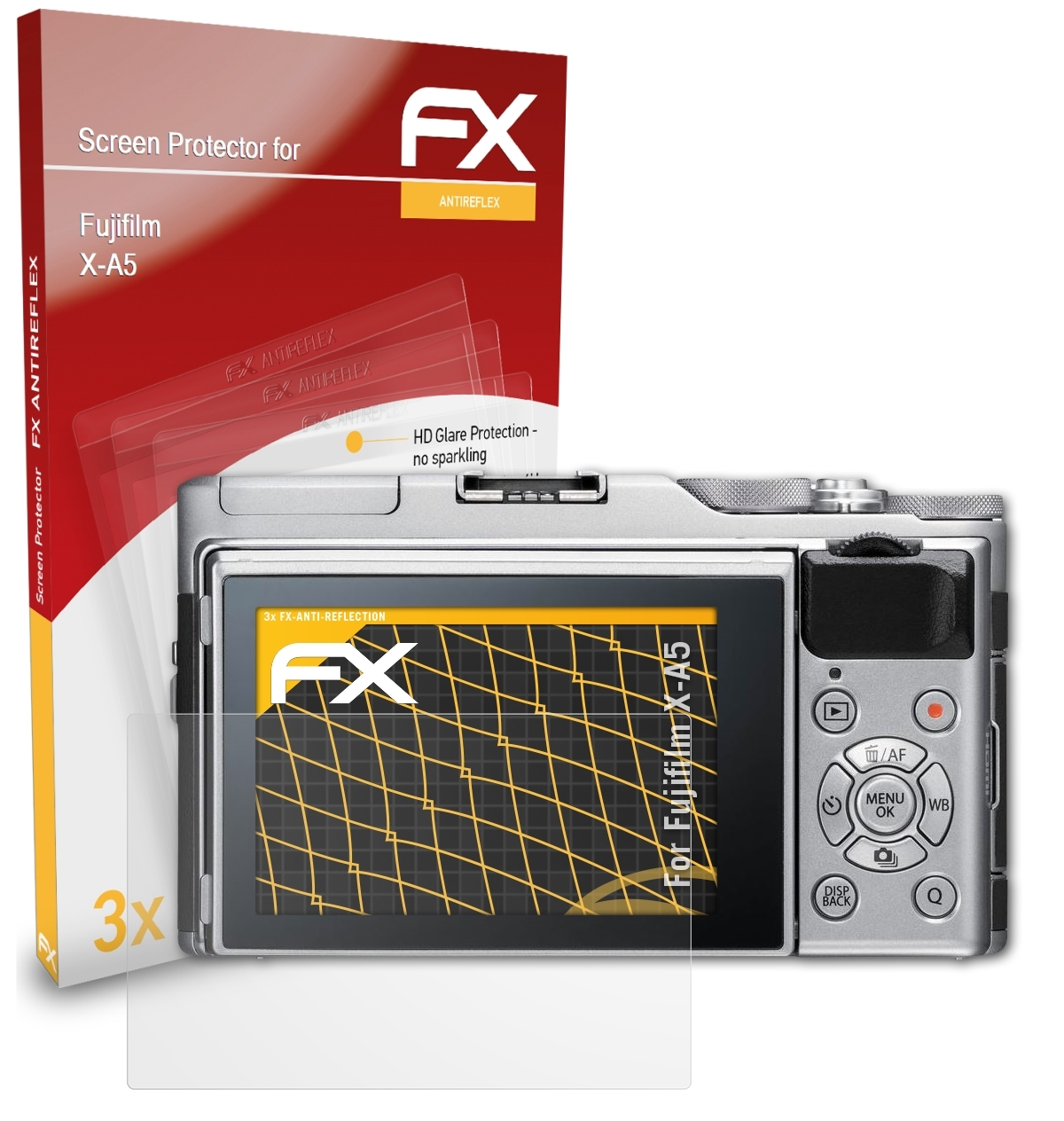 3x X-A5) Displayschutz(für FX-Antireflex Fujifilm ATFOLIX