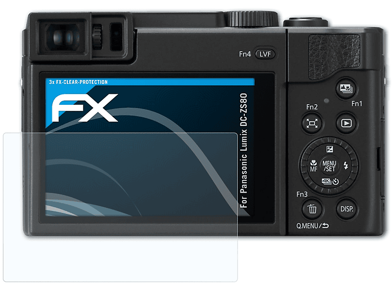 FX-Clear ATFOLIX Panasonic DC-ZS80) 3x Displayschutz(für Lumix