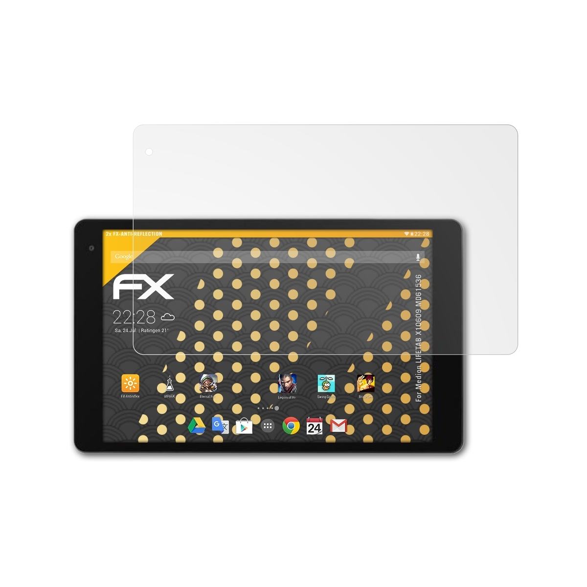 ATFOLIX 2x FX-Antireflex Displayschutz(für Medion X10609 LIFETAB (MD61536))