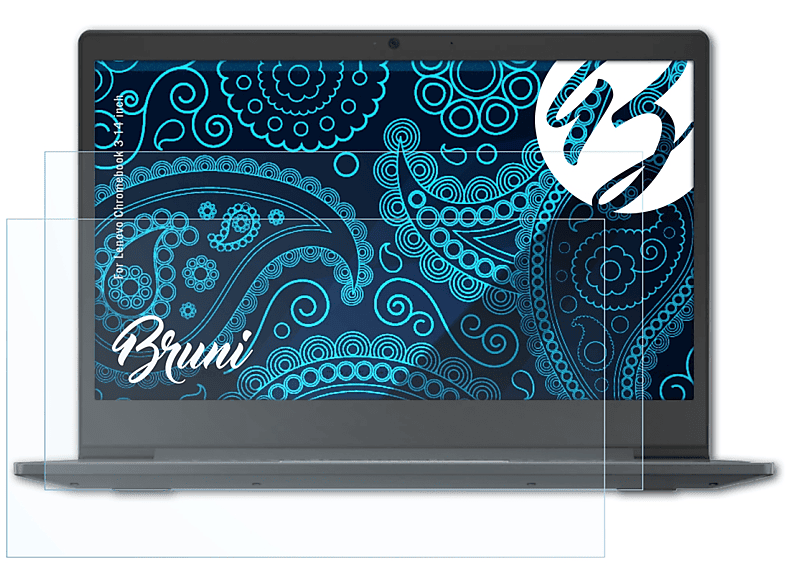 BRUNI 2x Basics-Clear Schutzfolie(für Lenovo Chromebook 3 (14 inch)) | Pflege & Schutz