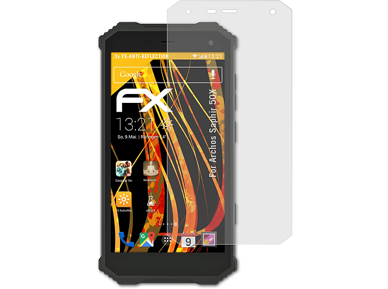 ATFOLIX 3x FX-Antireflex Displayschutz(für Archos Saphir 50X)