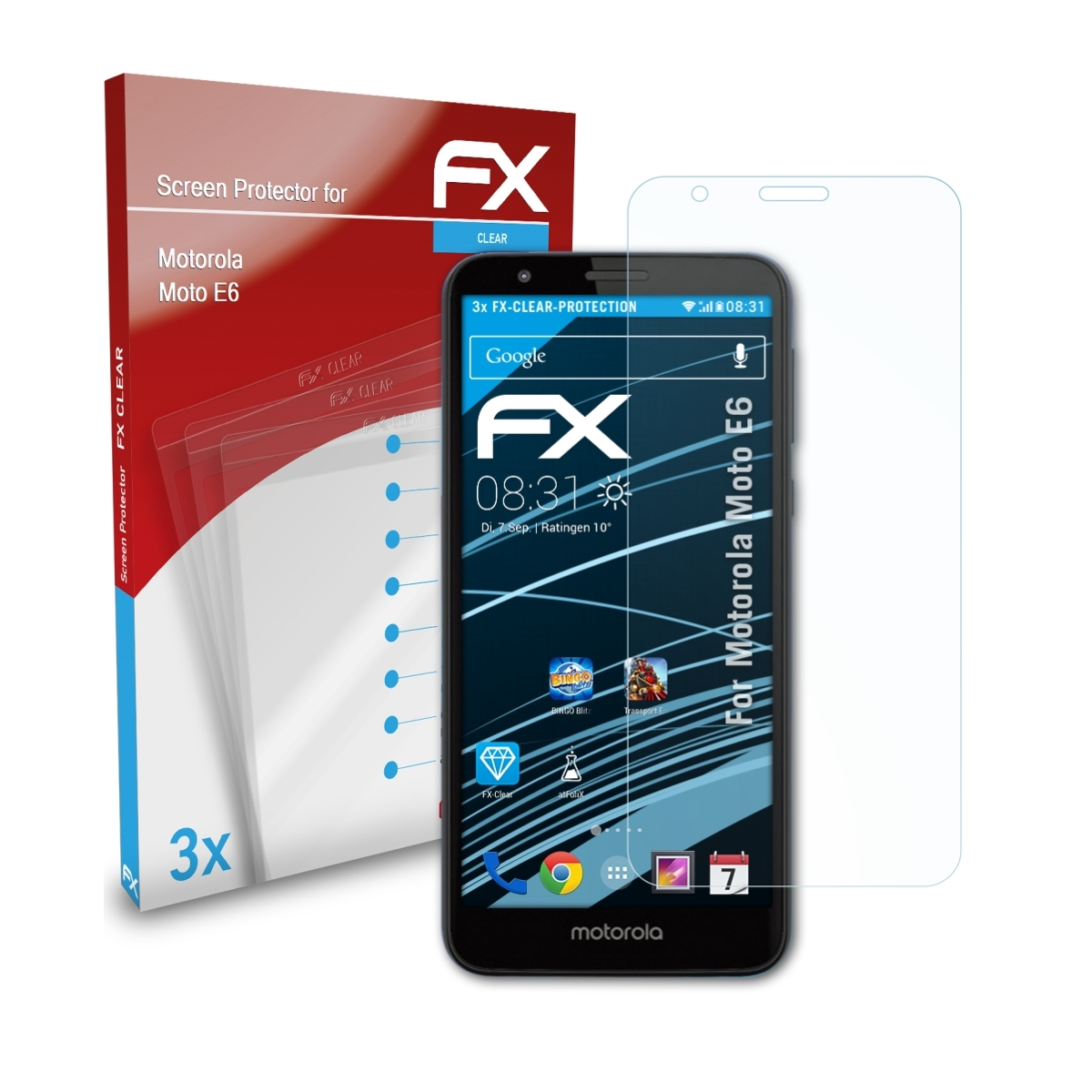 E6) Motorola Moto 3x ATFOLIX FX-Clear Displayschutz(für