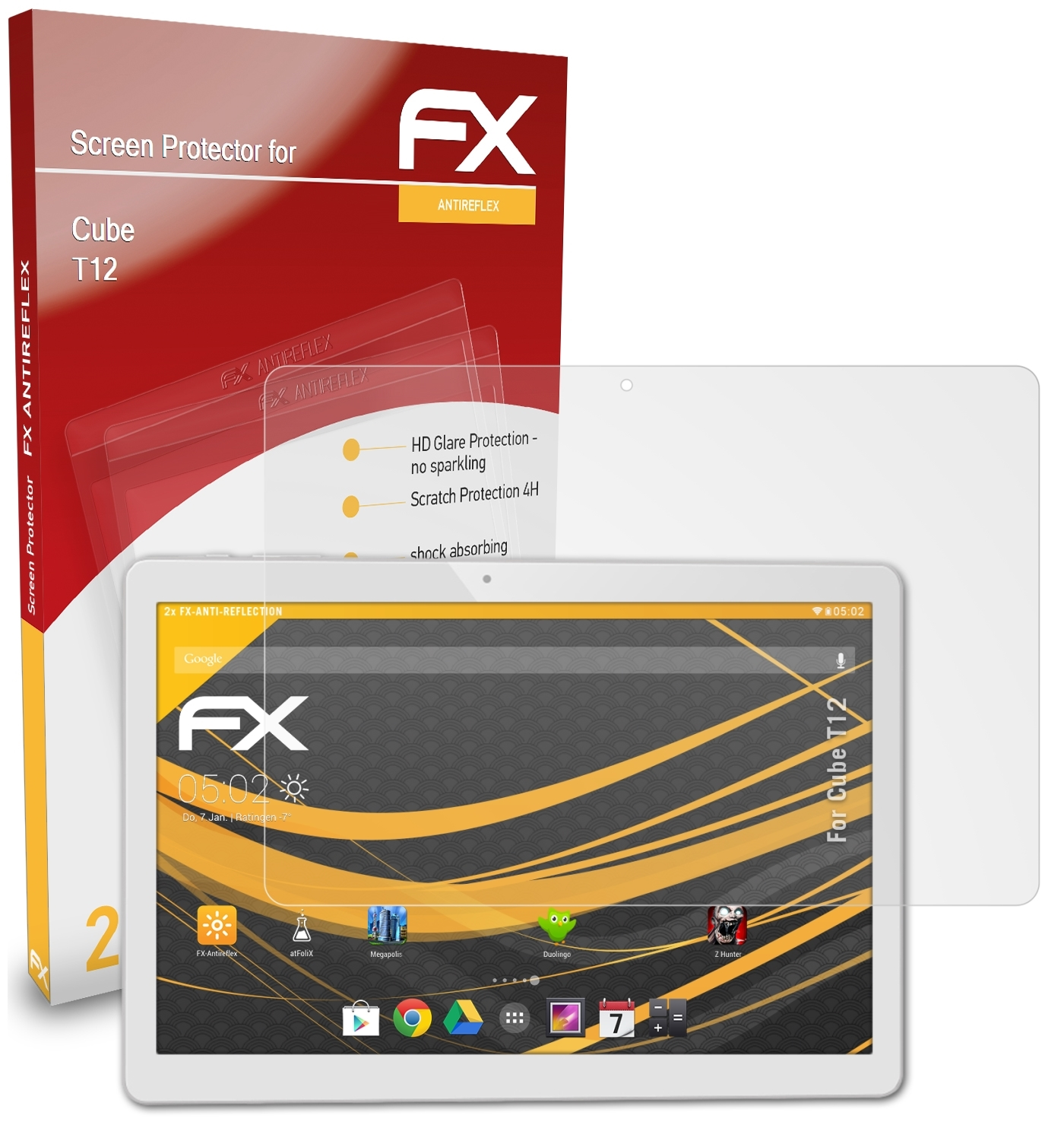 ATFOLIX 2x FX-Antireflex T12) Displayschutz(für Cube