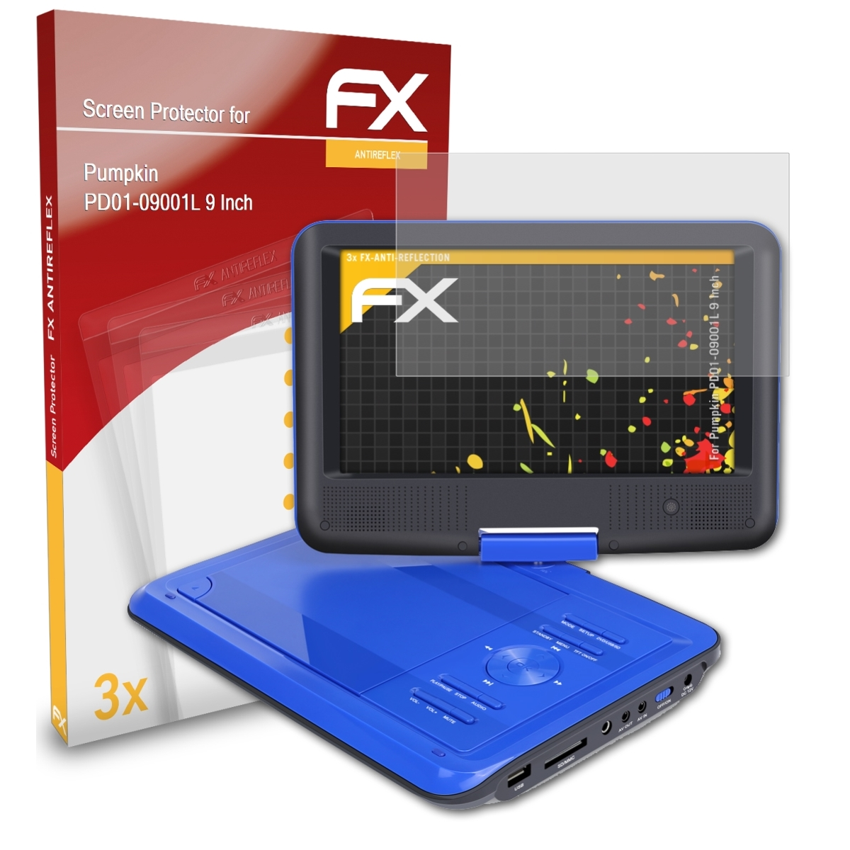 3x FX-Antireflex Displayschutz(für ATFOLIX 9 PD01-09001L Inch) Pumpkin