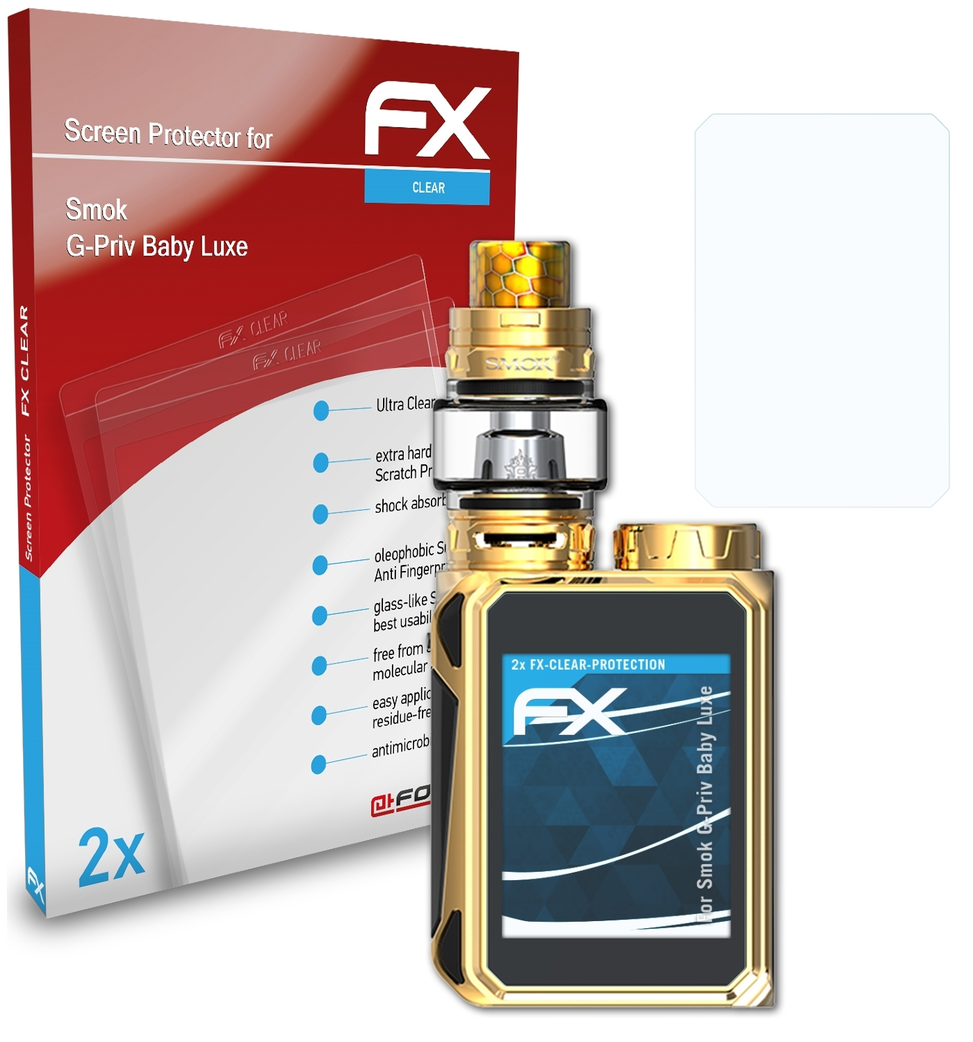 ATFOLIX 2x FX-Clear Displayschutz(für G-Priv Smok Luxe) Baby