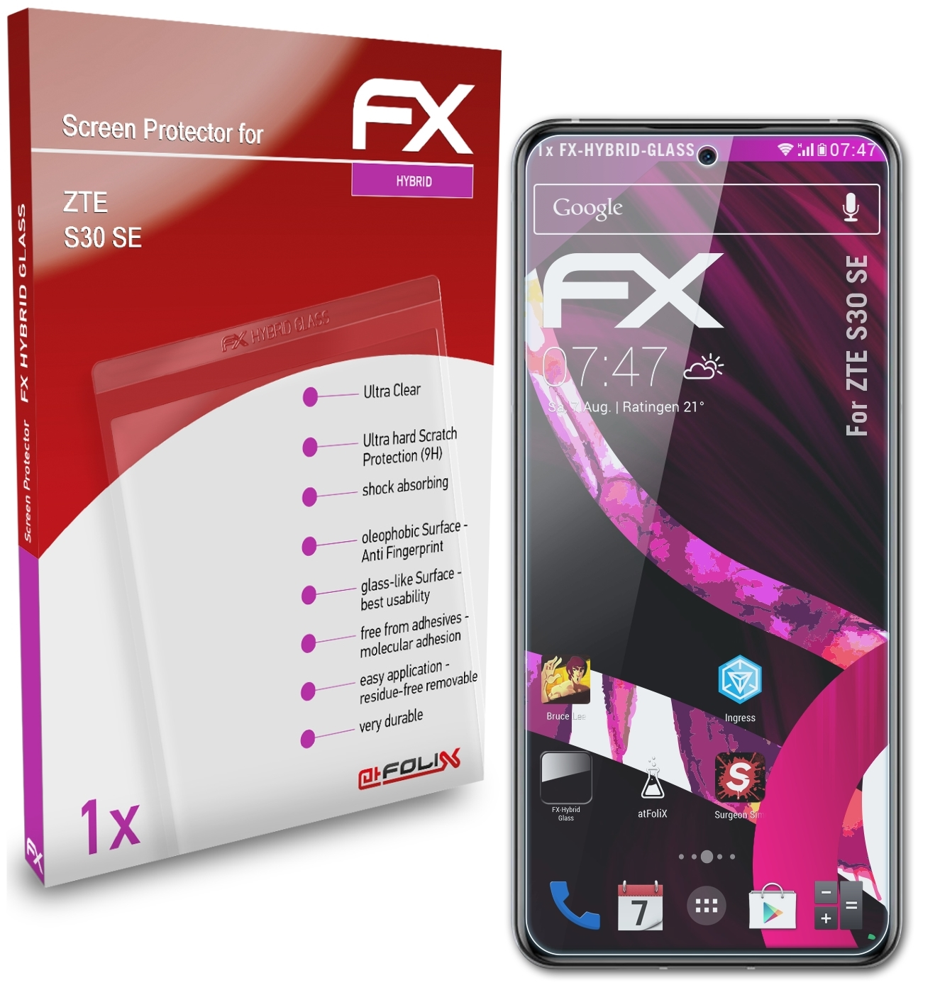 ATFOLIX FX-Hybrid-Glass Schutzglas(für ZTE SE) S30