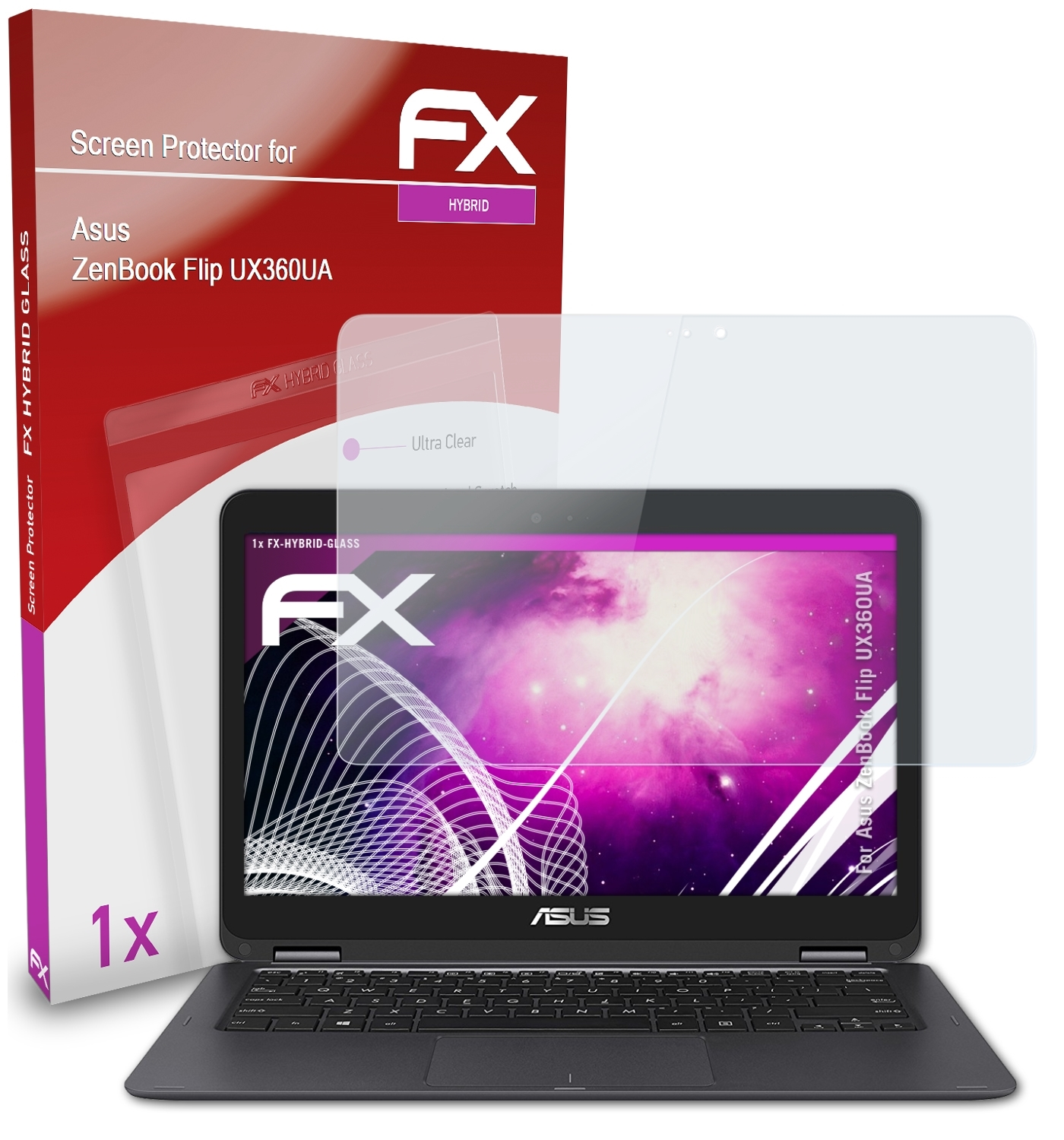 (UX360UA)) Schutzglas(für Flip FX-Hybrid-Glass ZenBook ATFOLIX Asus