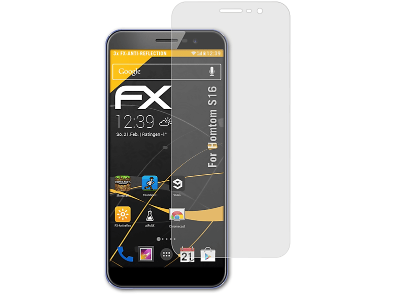 Displayschutz(für S16) FX-Antireflex Homtom 3x ATFOLIX