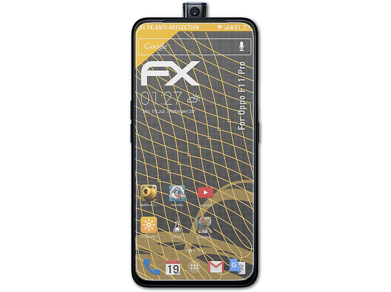 ATFOLIX 3x FX-Antireflex Displayschutz(für Oppo F11 Pro)