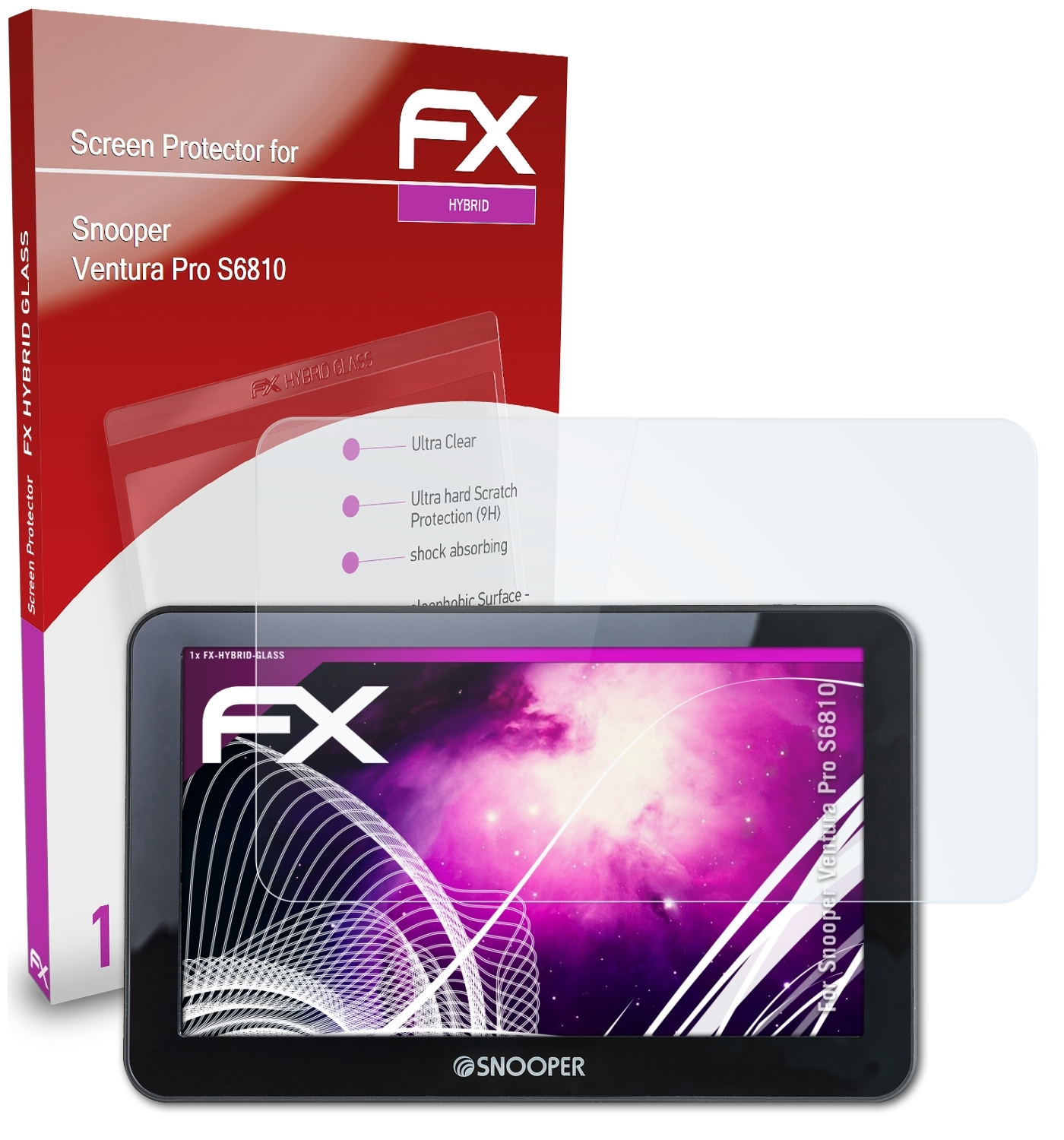 FX-Hybrid-Glass Pro ATFOLIX Schutzglas(für Snooper S6810) Ventura