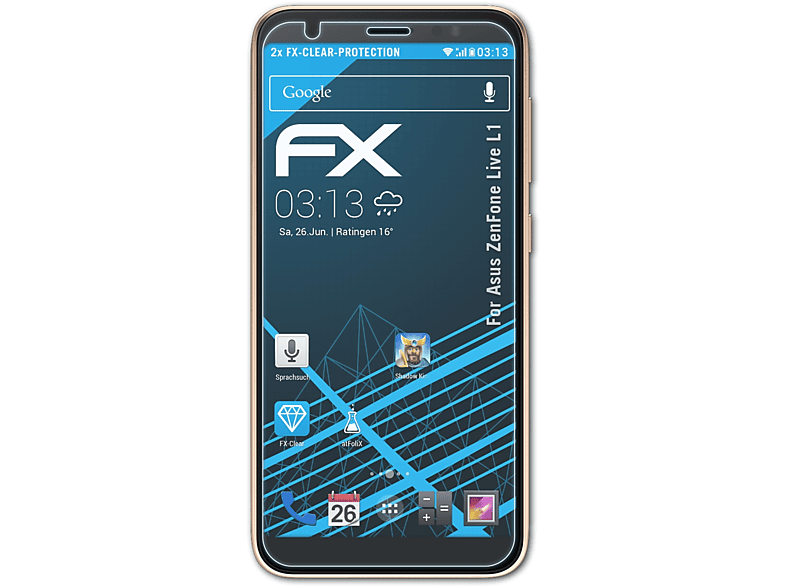 ATFOLIX 2x FX-Clear Displayschutz(für Asus ZenFone Live L1)