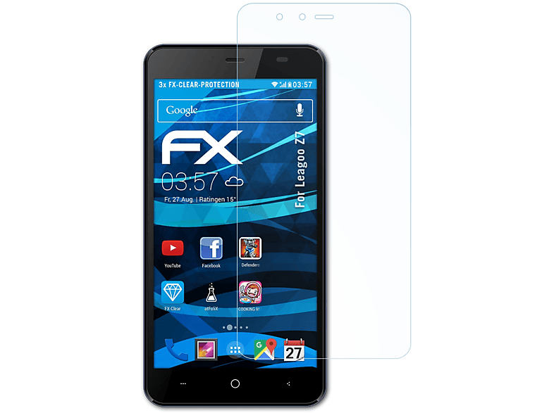 ATFOLIX 3x FX-Clear Leagoo Displayschutz(für Z7)