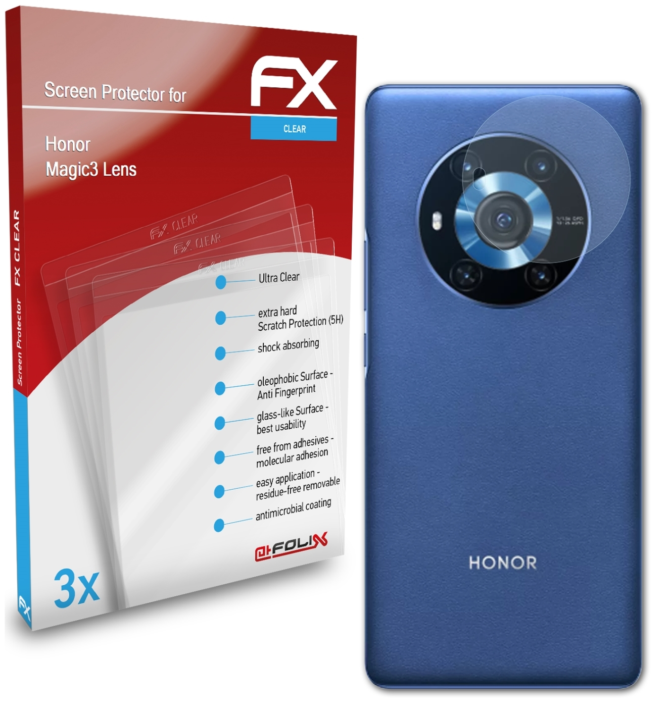 ATFOLIX 3x FX-Clear Honor Lens) Magic3 Displayschutz(für