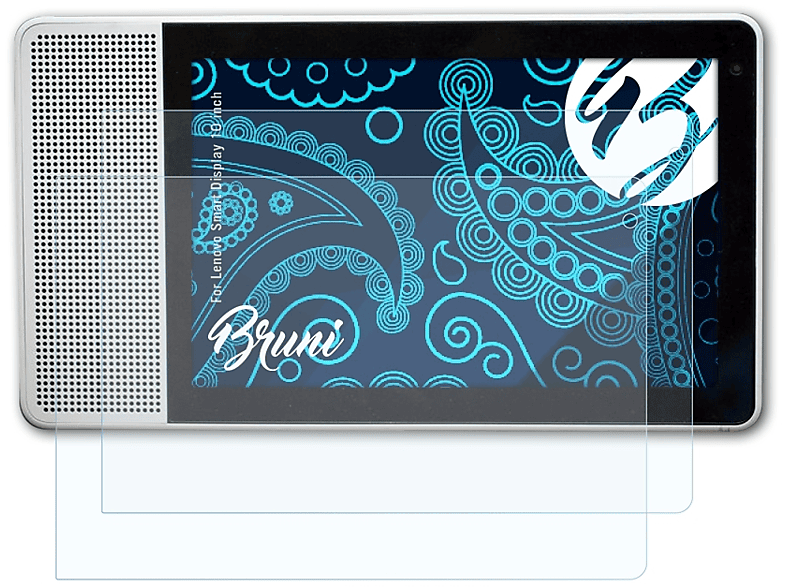BRUNI 2x Basics-Clear Schutzfolie(für Lenovo Smart Display (10 inch))