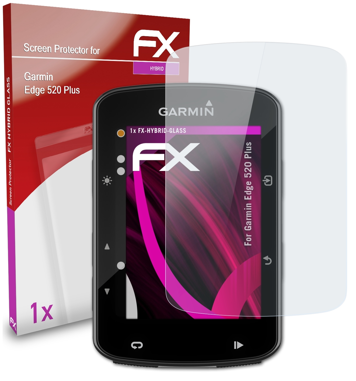 ATFOLIX FX-Hybrid-Glass Schutzglas(für Garmin Edge Plus) 520