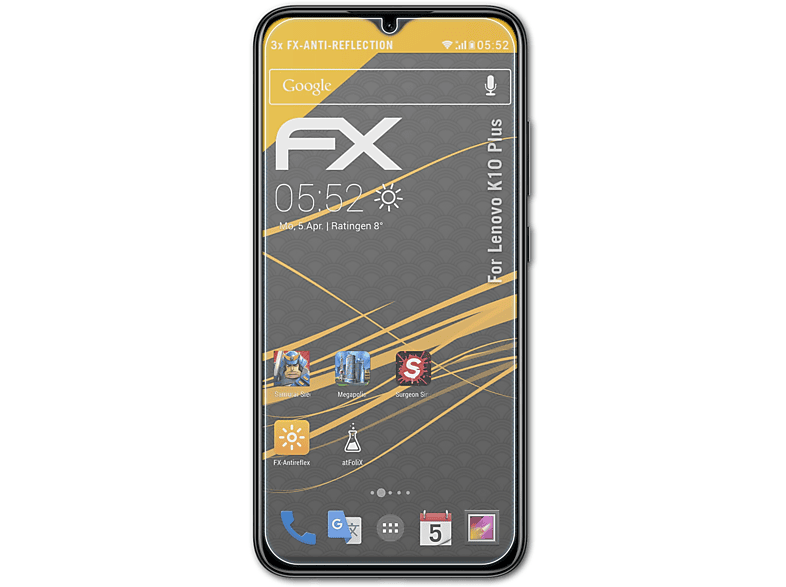 ATFOLIX 3x FX-Antireflex Displayschutz(für Lenovo K10 Plus)