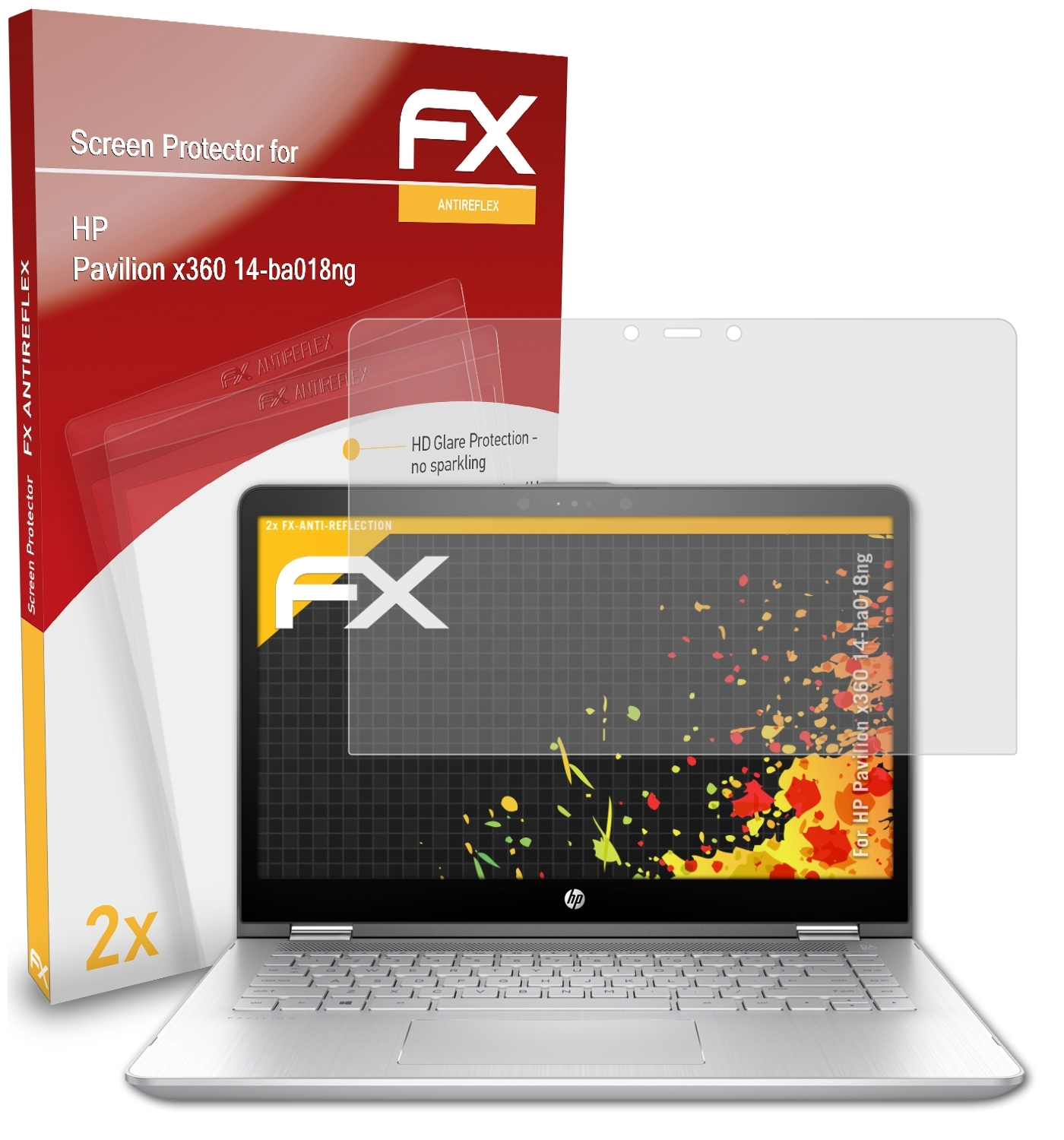 ATFOLIX 2x FX-Antireflex Displayschutz(für HP Pavilion x360 14-ba018ng)