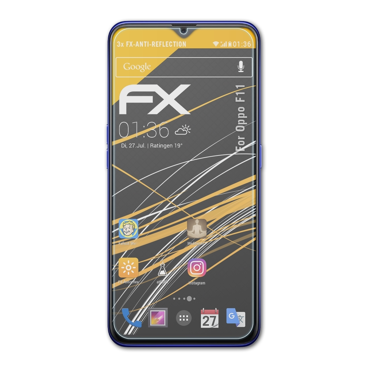 FX-Antireflex F11) 3x Displayschutz(für ATFOLIX Oppo