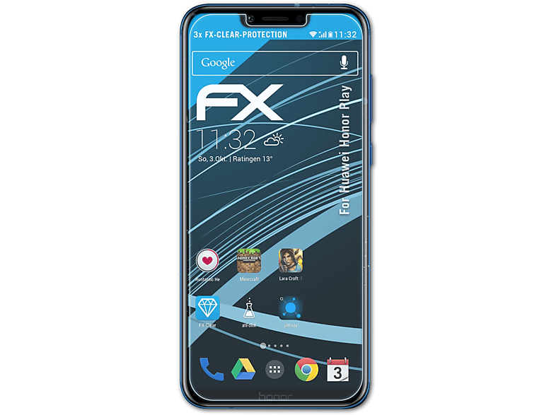 FX-Clear Huawei 3x ATFOLIX Play) Honor Displayschutz(für