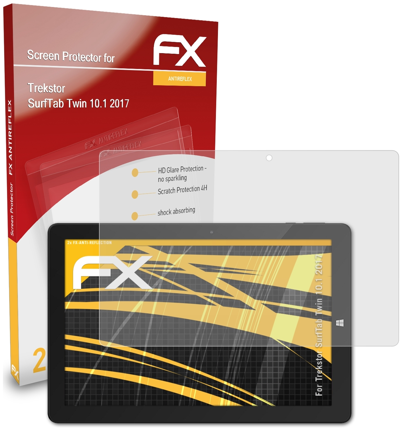(2017)) SurfTab 2x FX-Antireflex Displayschutz(für 10.1 Twin ATFOLIX Trekstor