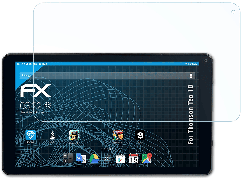 ATFOLIX 2x FX-Clear Displayschutz(für Thomson Teo 10)