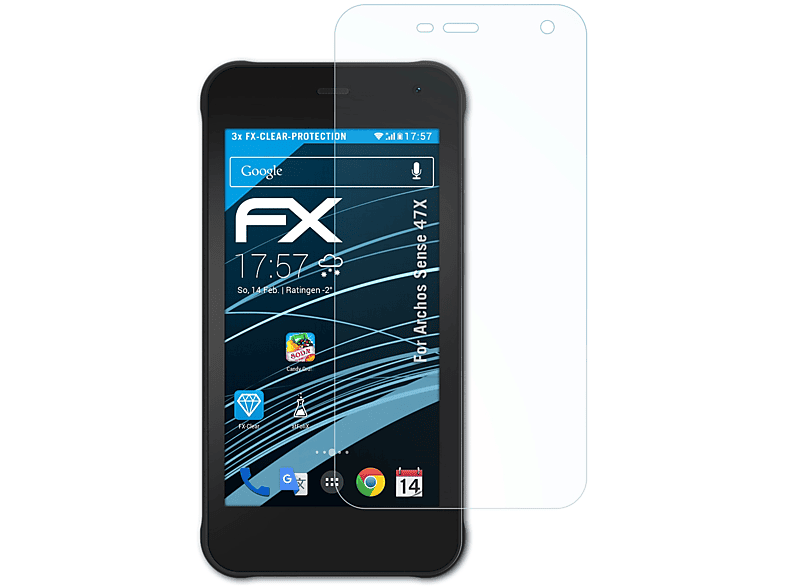 FX-Clear Sense Archos 47X) 3x ATFOLIX Displayschutz(für