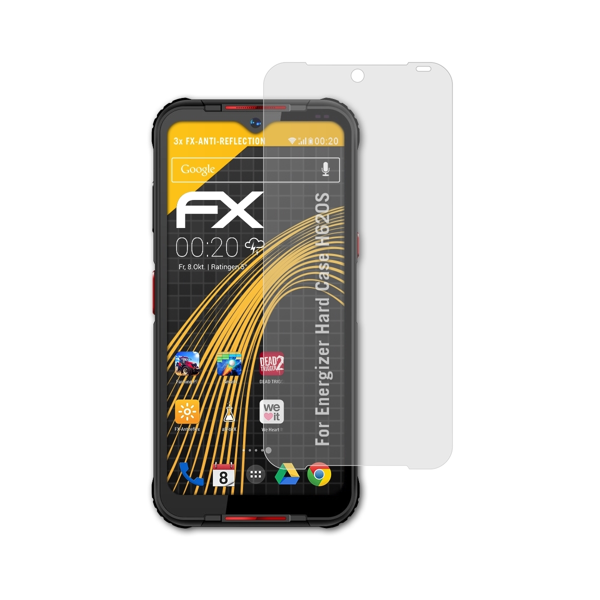 ATFOLIX 3x Energizer Hard Case Displayschutz(für H620S) FX-Antireflex