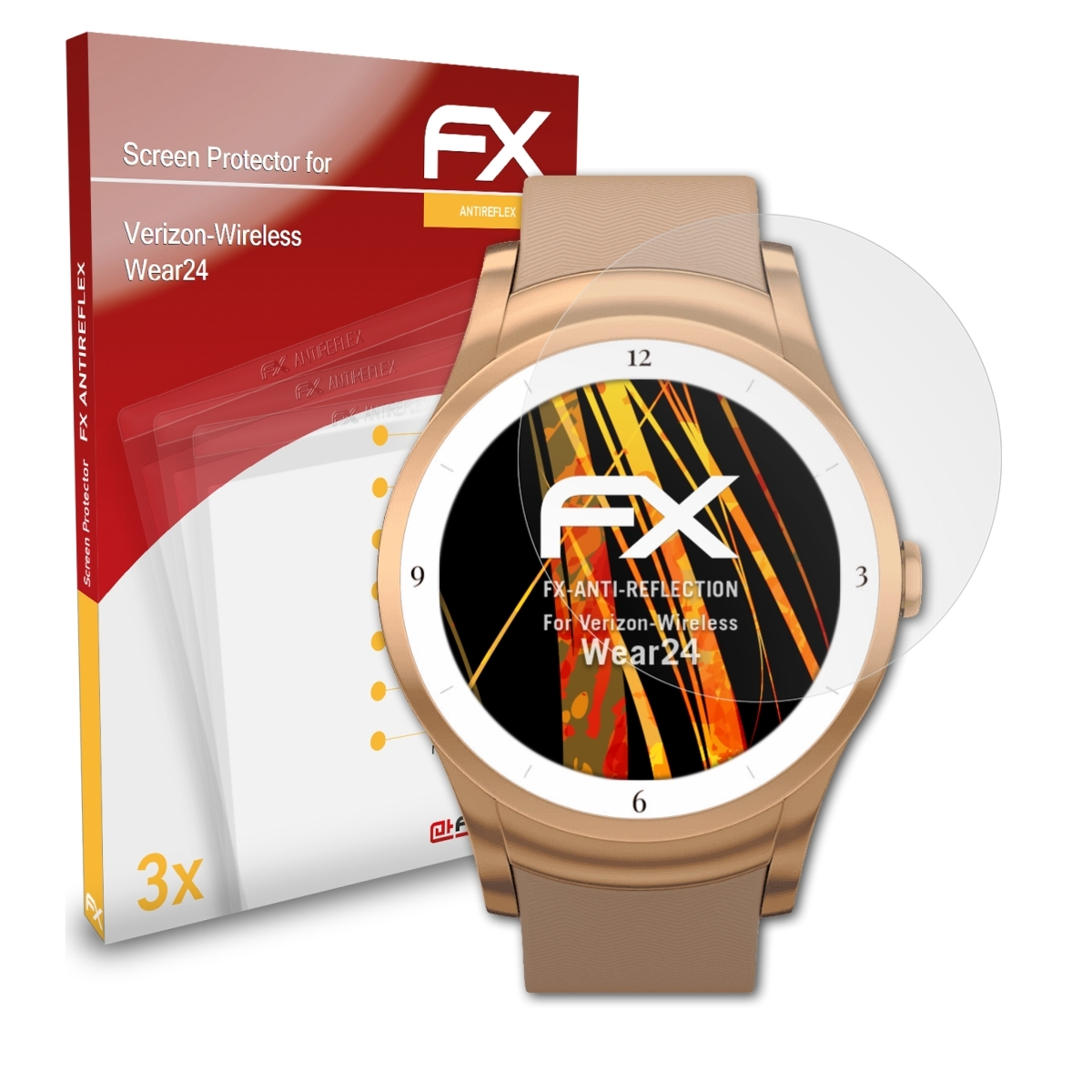 3x Verizon-Wireless Wear24) ATFOLIX FX-Antireflex Displayschutz(für