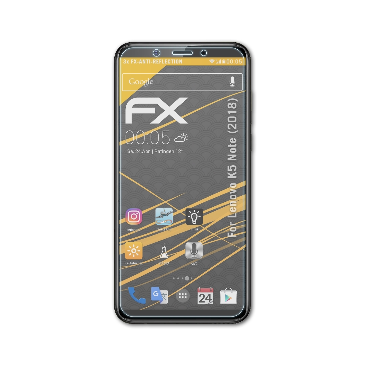ATFOLIX 3x FX-Antireflex Displayschutz(für Lenovo K5 Note (2018))