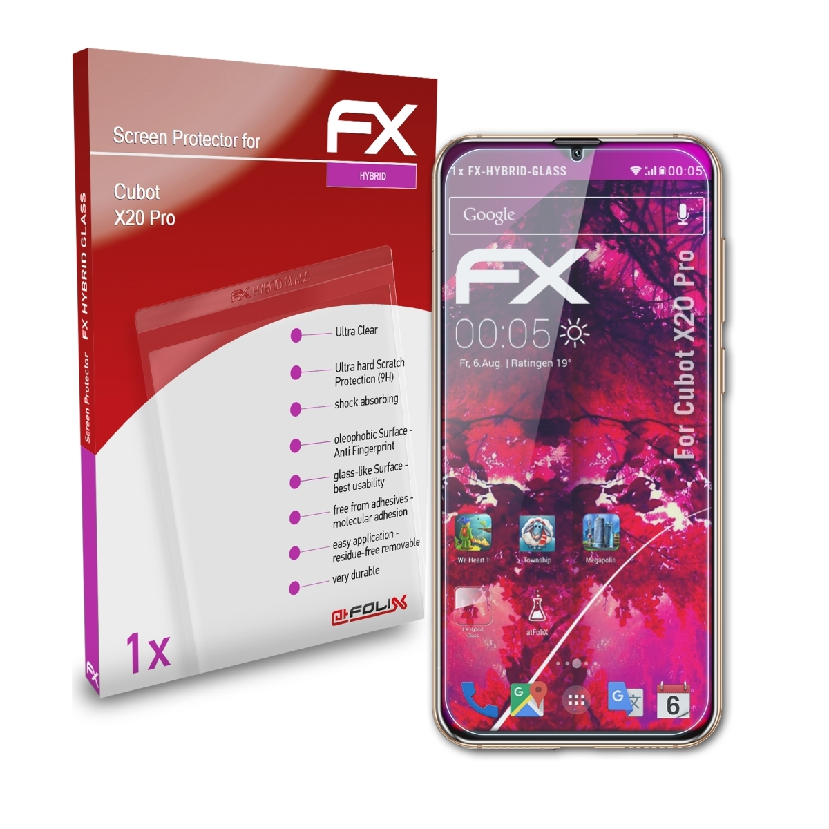 Pro) FX-Hybrid-Glass X20 Schutzglas(für ATFOLIX Cubot