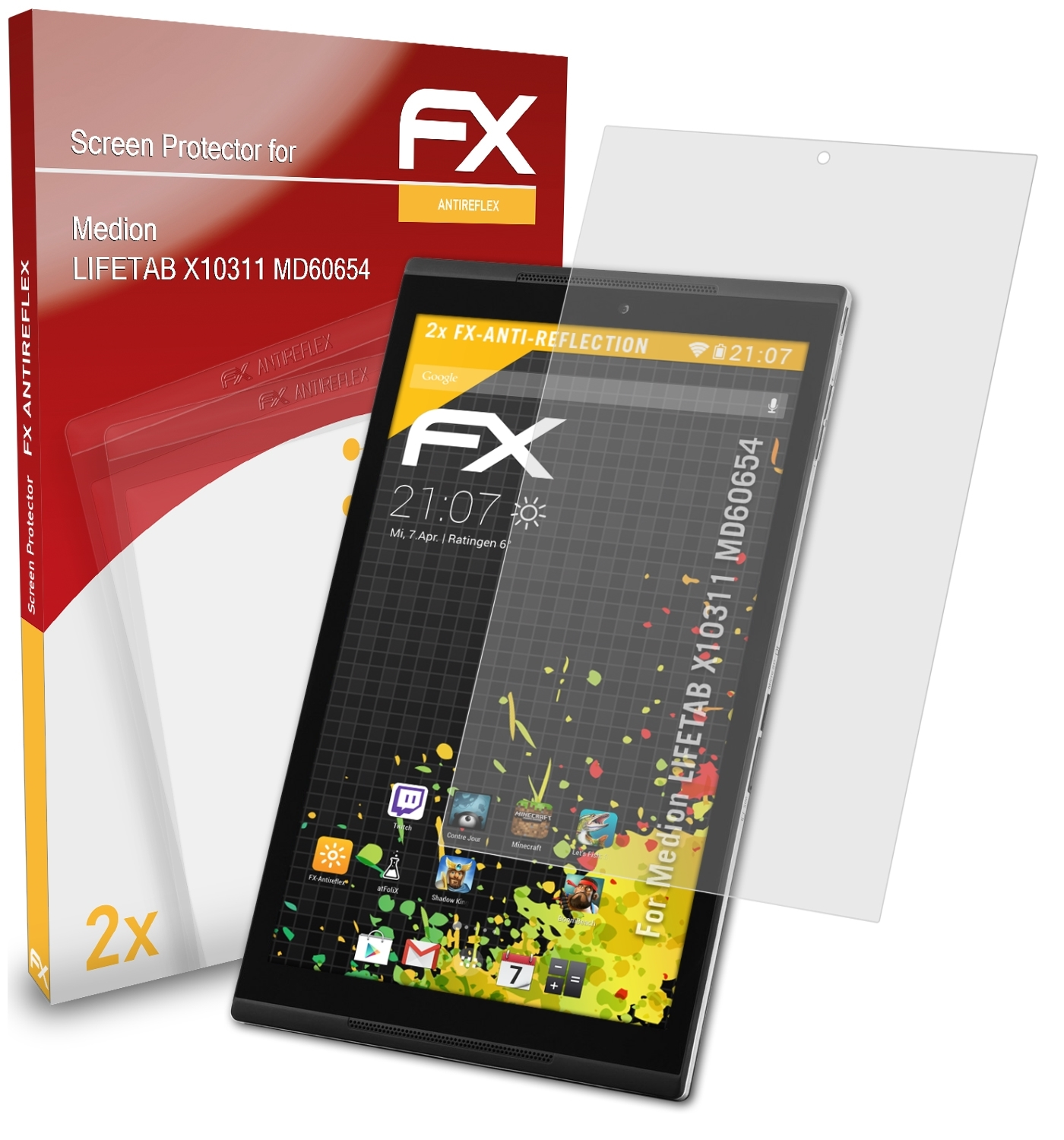 X10311 Displayschutz(für ATFOLIX LIFETAB 2x FX-Antireflex Medion (MD60654))